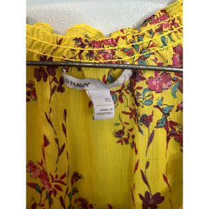 Old Navy Yellow Floral Peasant Shirt Size XS
